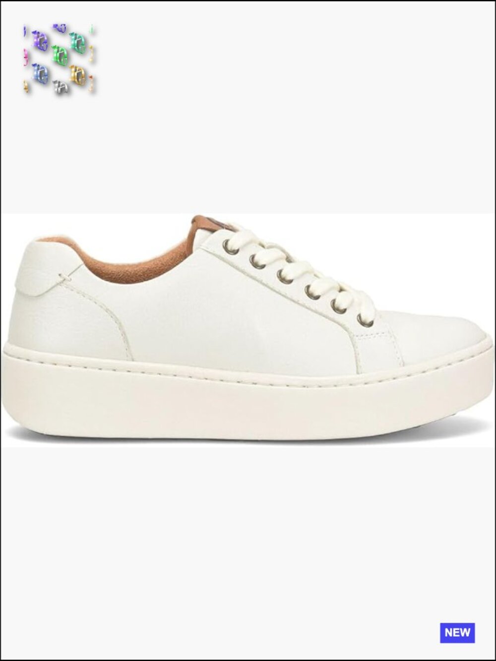 Sporty Platform Sneaker Premium Leather Cushioned Footbed Lace-Up Walking Shoe